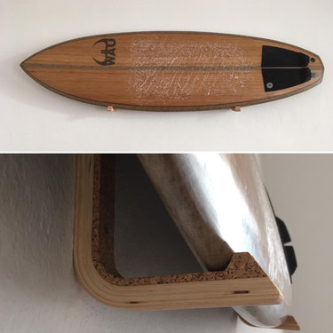 WaveDock Surfwandhalterung aus Holz & Kork